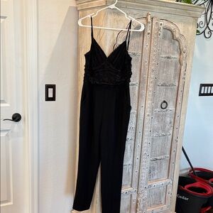 Express Black Lace Bodice Jumpsuit